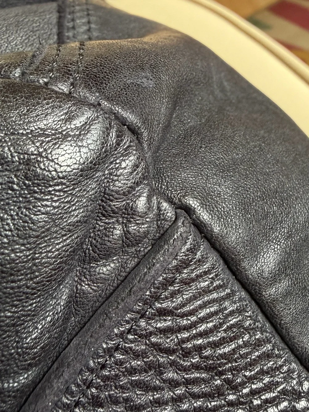 ERRELLEVENTIDUE Gorgeous Scalloped Large Navy Washed Calfskin Hobo. New!